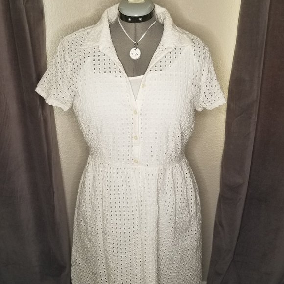 White, Dress, Lined, Cute, Large Dresses & Skirts - White Sailor Style Lined (tank dress) Dress